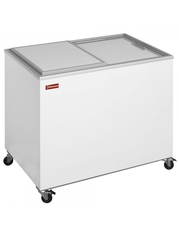 Kofferflessenkoeler, 300 liter, vol deksel, glijdend