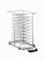 Uittrekbare lader met wielen, voor 30 borden (ø 300 mm) voor oven 10x GN 1/1 (ruimte 65 mm)