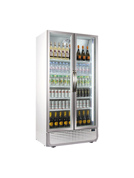 Double drinks fridge with hinged doors 730 liters