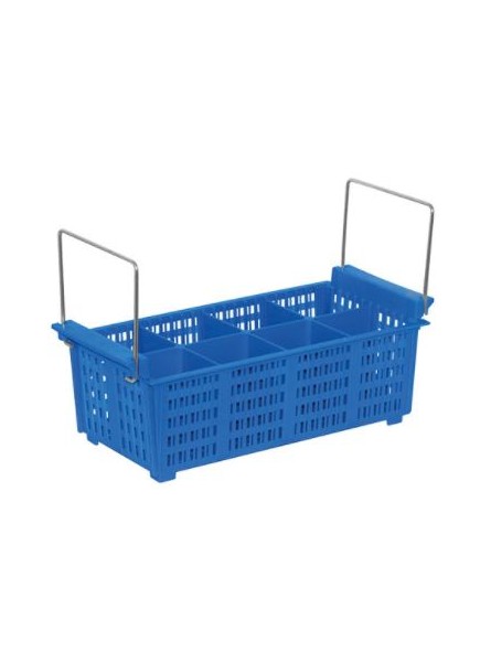 Cutlery basket with handles.