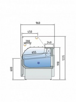 Neutrale vitrinetoonbank, met neutrale reserve – ZWART