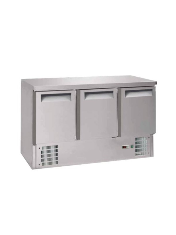 Refrigerated table 3 stainless steel doors