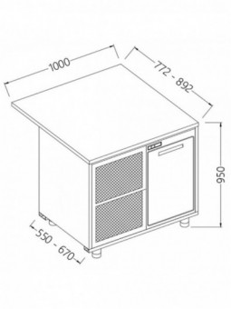 Comptoirs de bar réfrigérés T.N. avec moteur_section caisse