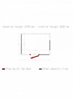 Kamer ISO 80, afm. int. 2830 x 2030 xh 2030 mm  (11,66 m³)