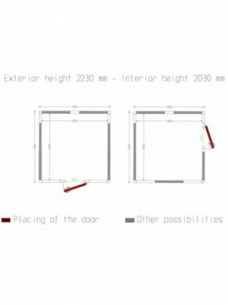 Chambre ISO 100, dim.int. 2830 x 2830 xh 2230 mm  (17,86 m³)