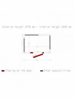 Kamer ISO 80, afm. int. 1830 x 1230 xh 2030 mm  (4,57 m³)