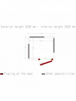 Kamer ISO 100, afm. int. 1630 x 1430 xh 2030 mm  (4,73  m³)