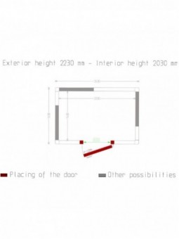 Kamer ISO 100, afm. int. 2230 x 1430 xh 2030 mm  (6,47  m³)