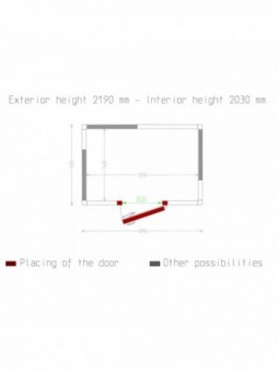 Kamer ISO 80, afm. int. 2230 x 1430 xh 2030 mm  (6,47 m³)