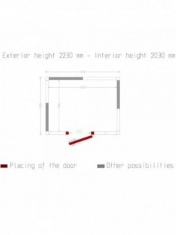 Kamer ISO 100, afm. int. 2430 x 1830 xh 2030 mm  (9,03 m³)