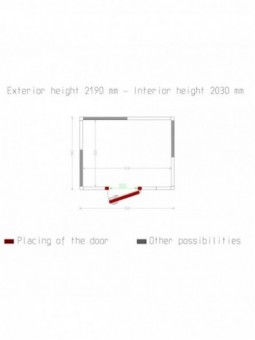 Kamer ISO 80, afm. int. 2430 x 1830 xh 2030 mm  (9,03 m³)