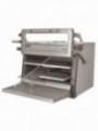 Four-BBQ  à charbon, GN 1/1+ GN2/4 (75 Kg/h) - Porte relevable/Inox