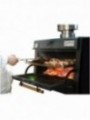 Four-BBQ  à charbon, GN 1/1+ GN2/4 (75 Kg/h) - Porte relevable/Inox