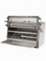 Four-BBQ  à charbon, GN 2/1+ GN1/1(150 Kg/h) - Porte relevable /Inox