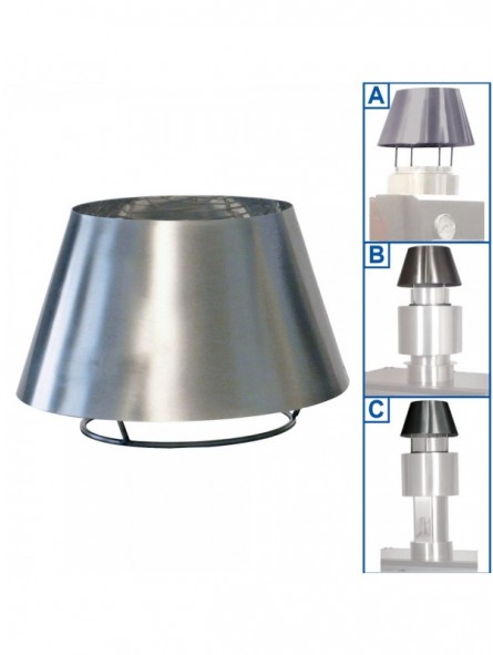 Chapeau cheminée inox (CBQ-060 & CBQ-075)