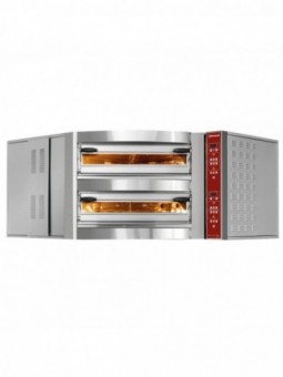 Electric oven corner unit, 2 chambers, 2x 8 pizzas Ø 350 mm