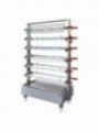 Trolley with structure for putting 12 chicken spits
