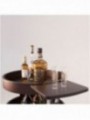 Round trolley for bottles, 3 levels wood "wengé"