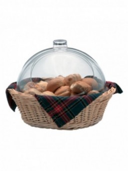 Panier en osier avec double cloche en plexi