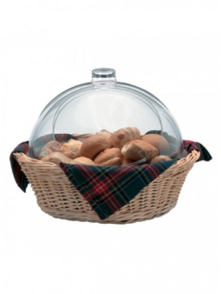 Panier en osier avec double cloche en plexi