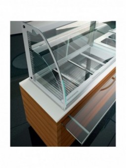 Elément vitrine chauffante, humidifiée et ventilée 2x GN 1/1