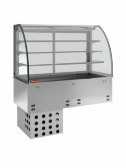 Elément cuve et vitrine sur 3 niveaux fermée, réfrigérées, ventilées, 2x GN 1/1