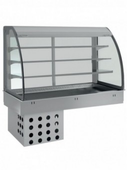 Element top and open display on 3 levels (with curtain), refrigerated, ventilated, 2x GN 1/1