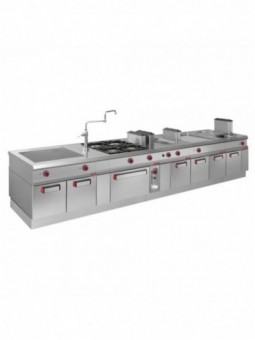 Stove with 2 electric plates, cupboard - PASS-THROUGH