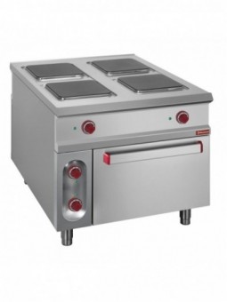Electric stove 4 plates with electric GN 2/1 oven - PASS-THROUGH