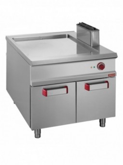 Smooth elec. fry top, chromium-plated, cupboard - PASS-THROUGH