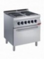 Electric stove, 4 squared plates + electric oven GN 2/1