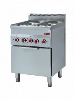 Fornuis 4 kookplaten en elektrische convectie-oven GN 2/3