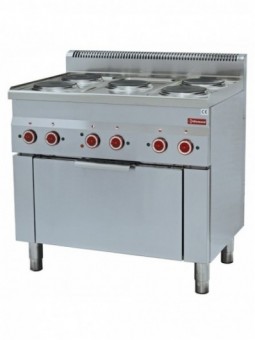 Range 5 hobs and electric convection oven GN 1/1