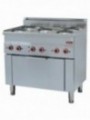 Range 5 hobs and electric convection oven GN 1/1