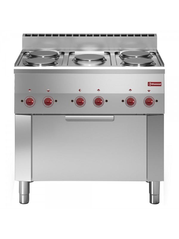 Range 5 hobs and electric convection oven GN 1/1