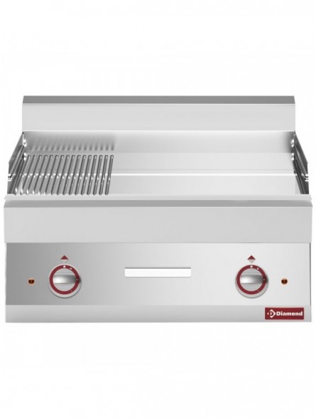 Elec. cooking plate 2/3 flat and 1/3 ribbed -top- "Alpha 650"