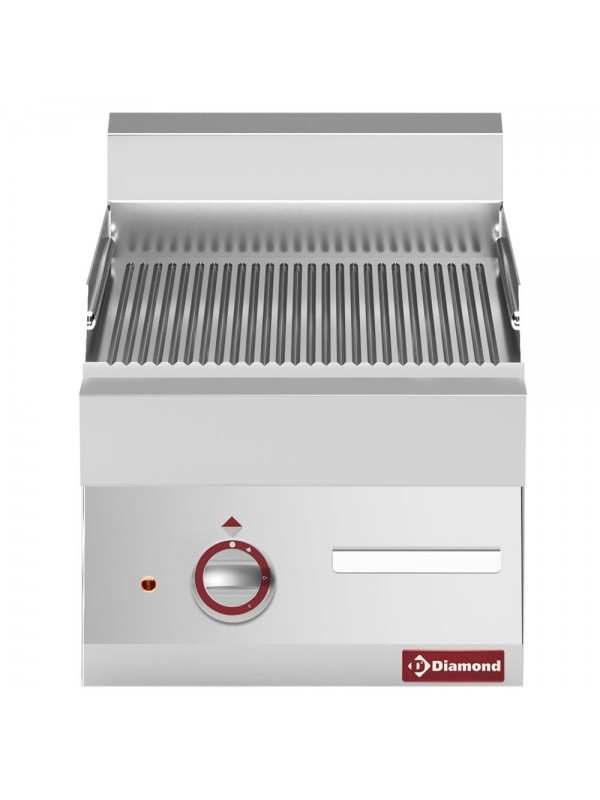 Ribbed electric cooking plate -Top-