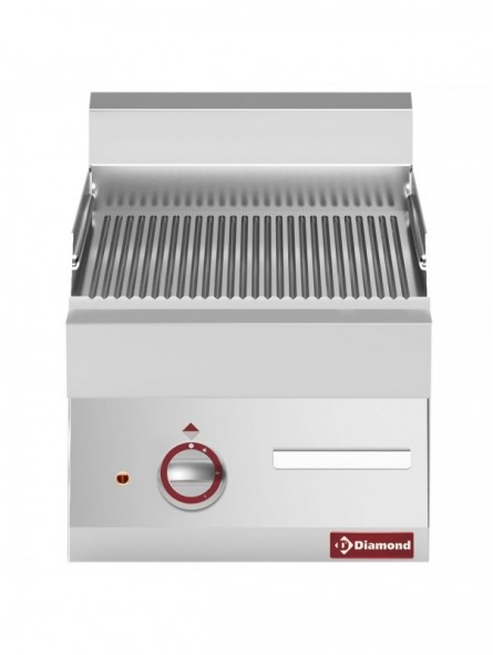 Ribbed electric cooking plate -Top-