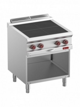 Electric stoves 4 plates aligned with the top, on open cupboard
