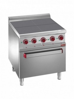 Electric stoves 4 plates aligned with the top, on oven GN 2/1