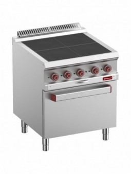 Electric stoves 4 plates aligned with the top, on oven GN 2/1