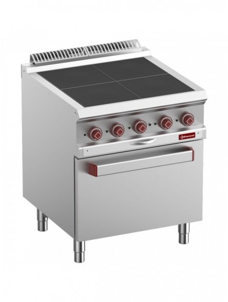Electric stoves 4 plates aligned with the top, on oven GN 2/1