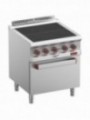 Electric stoves 4 plates aligned with the top, on oven GN 2/1