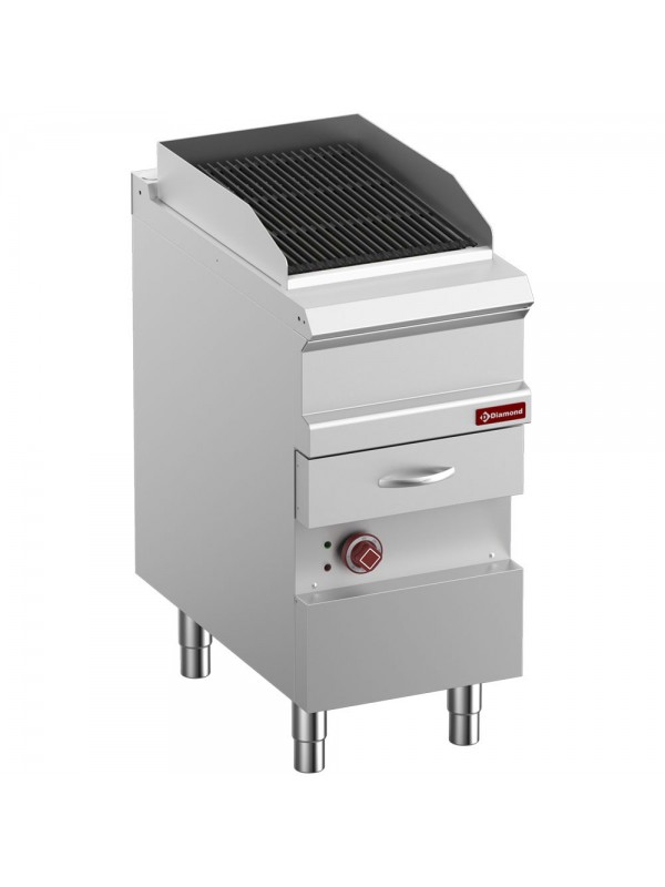 Electric steam grill, module 1/2, grid in cast iron "double sided"