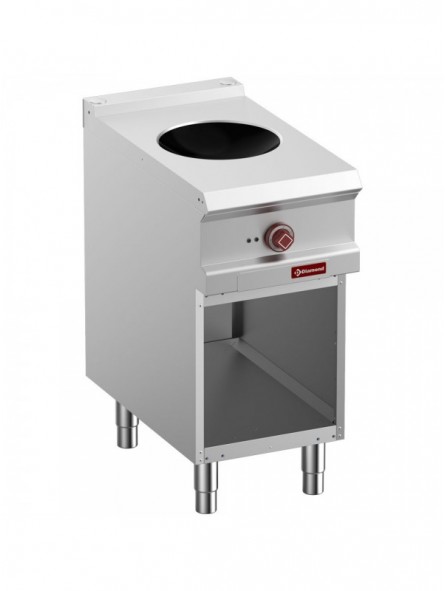 Induction wok, on open cupboard