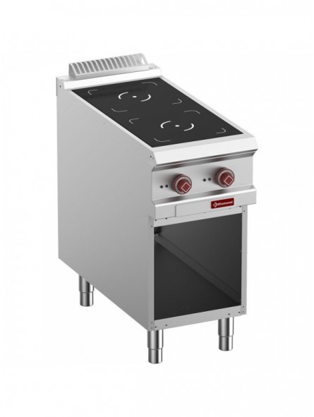 Electric stoves 2 induction hearths, open cupboard