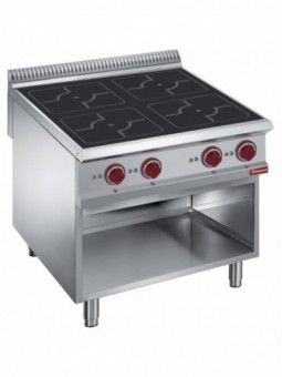 Electric stoves 4 induction hearths, open cupboard