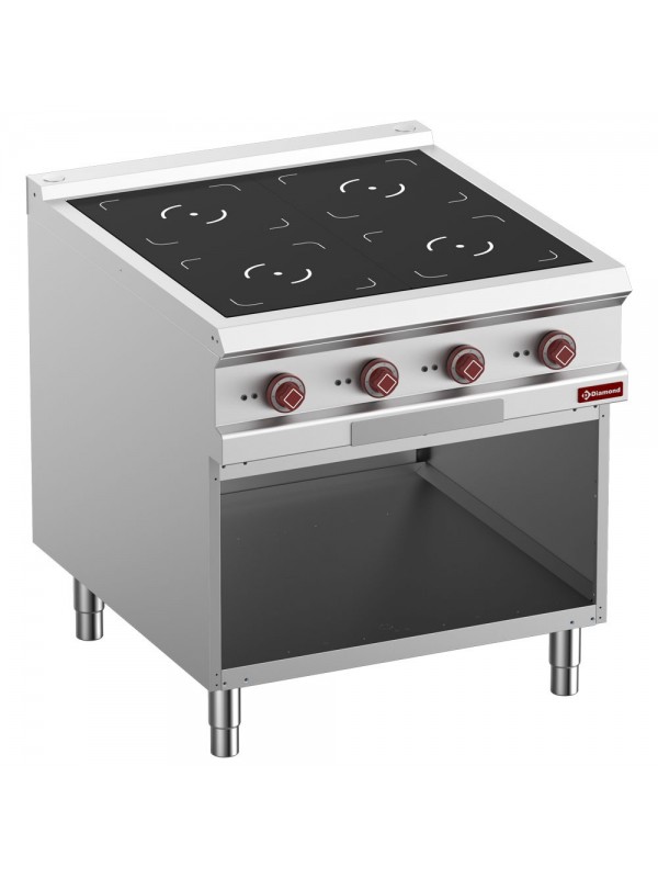 Electric stoves 4 induction hearths, open cupboard