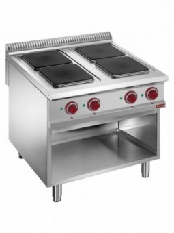 Electric stove, 4 plates on open cupboard