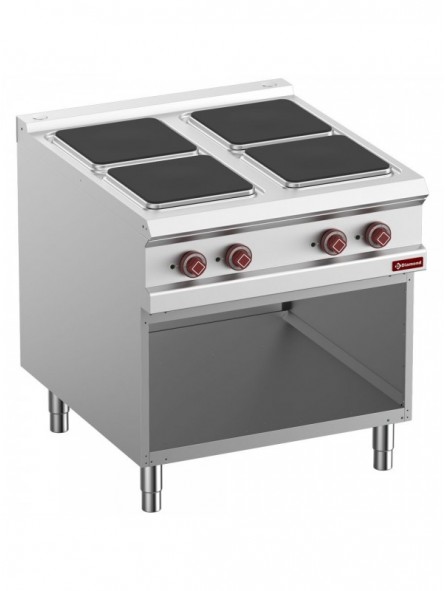 Electric stove, 4 plates on open cupboard